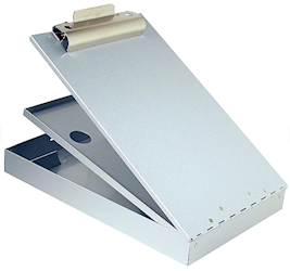 CLIPBOARD, ALUMINUM, STORAGE, RECYCLED, LETTER SIZE, SILVER LARGE